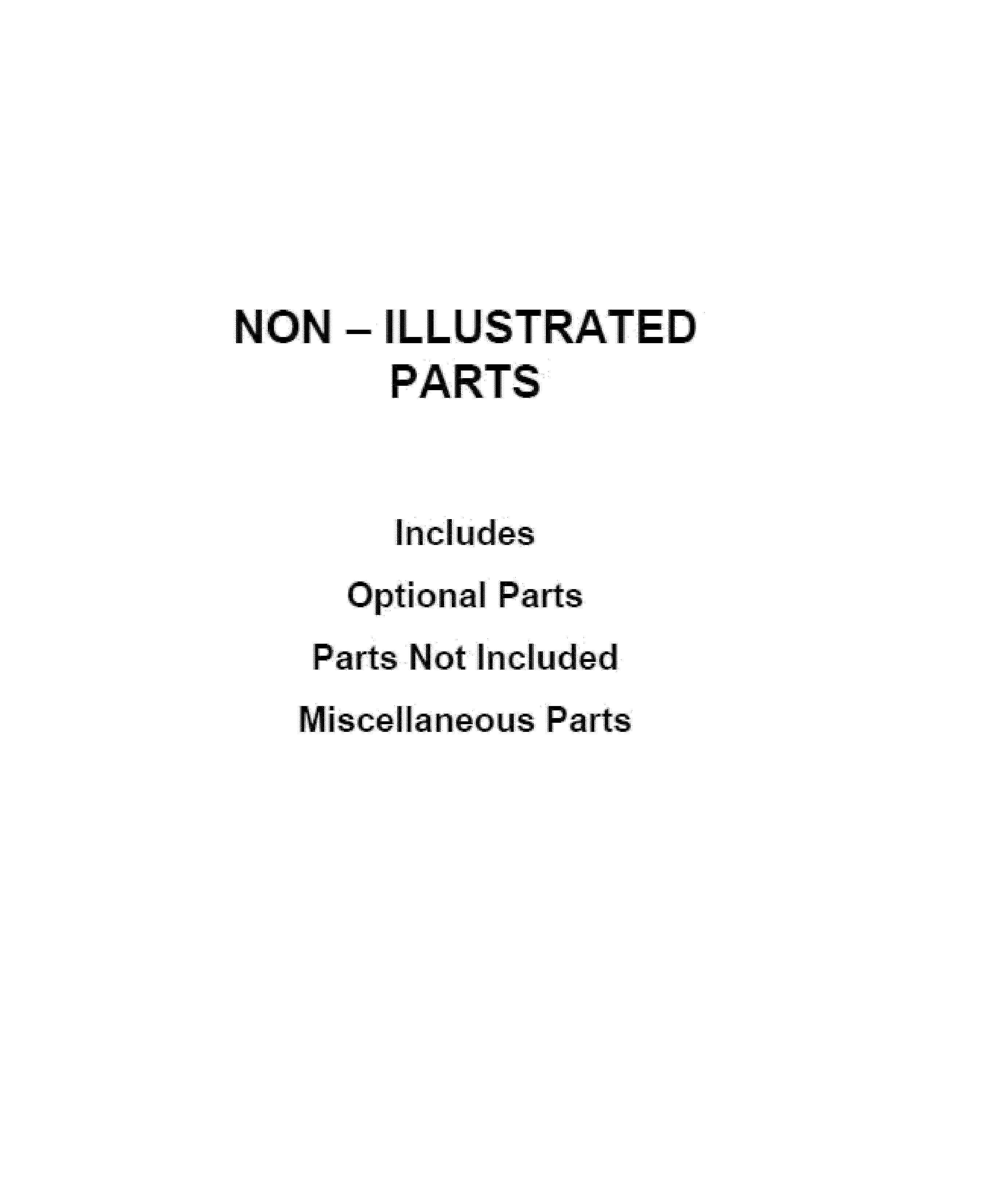 OPTIONAL PARTS (NOT INCLUDED)