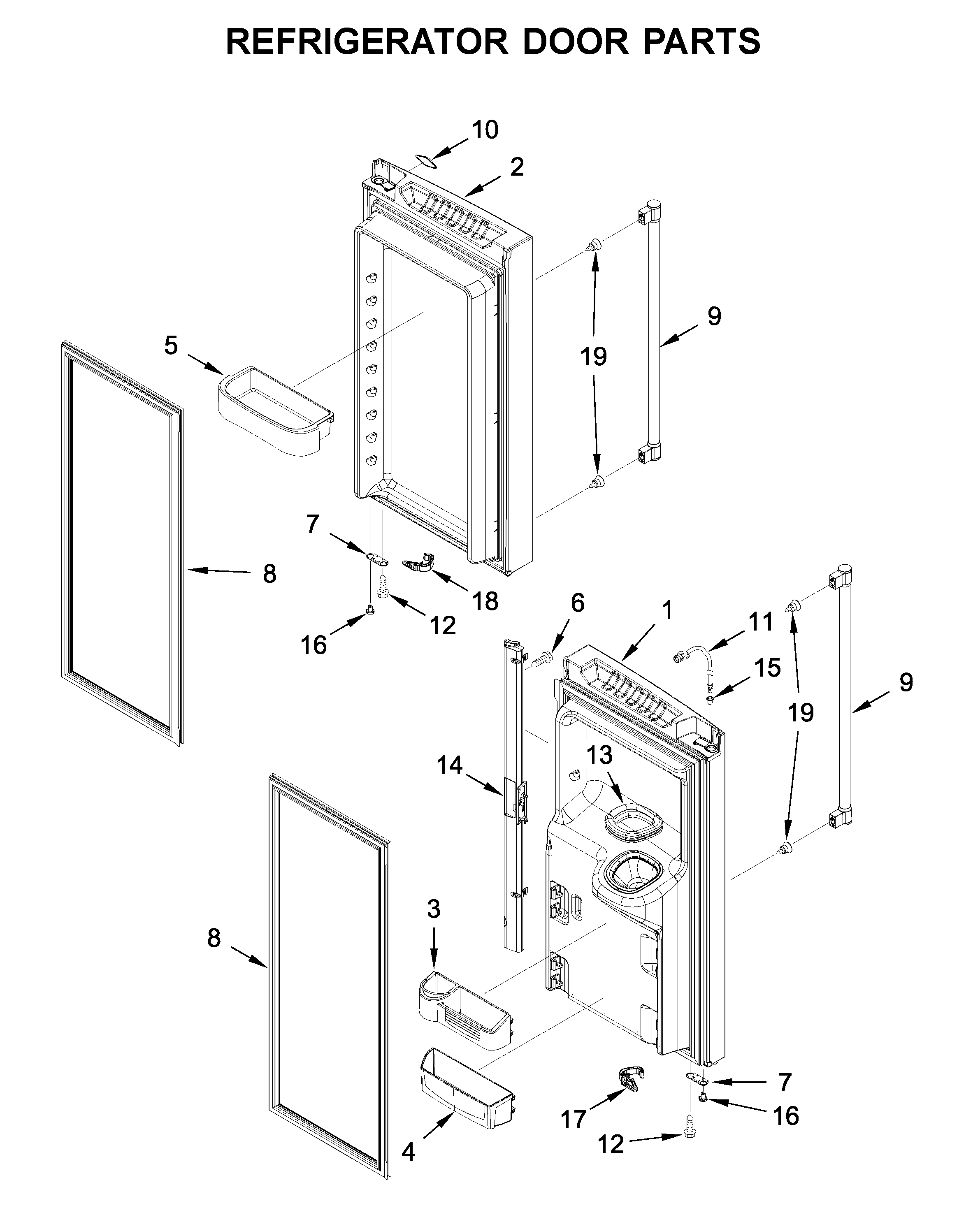 Refrigerator door parts
