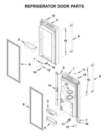 Refrigerator door parts
