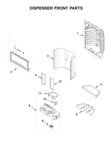 Dispenser front parts