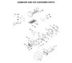 Maytag MFI2570FEW02 icemaker and ice container parts diagram