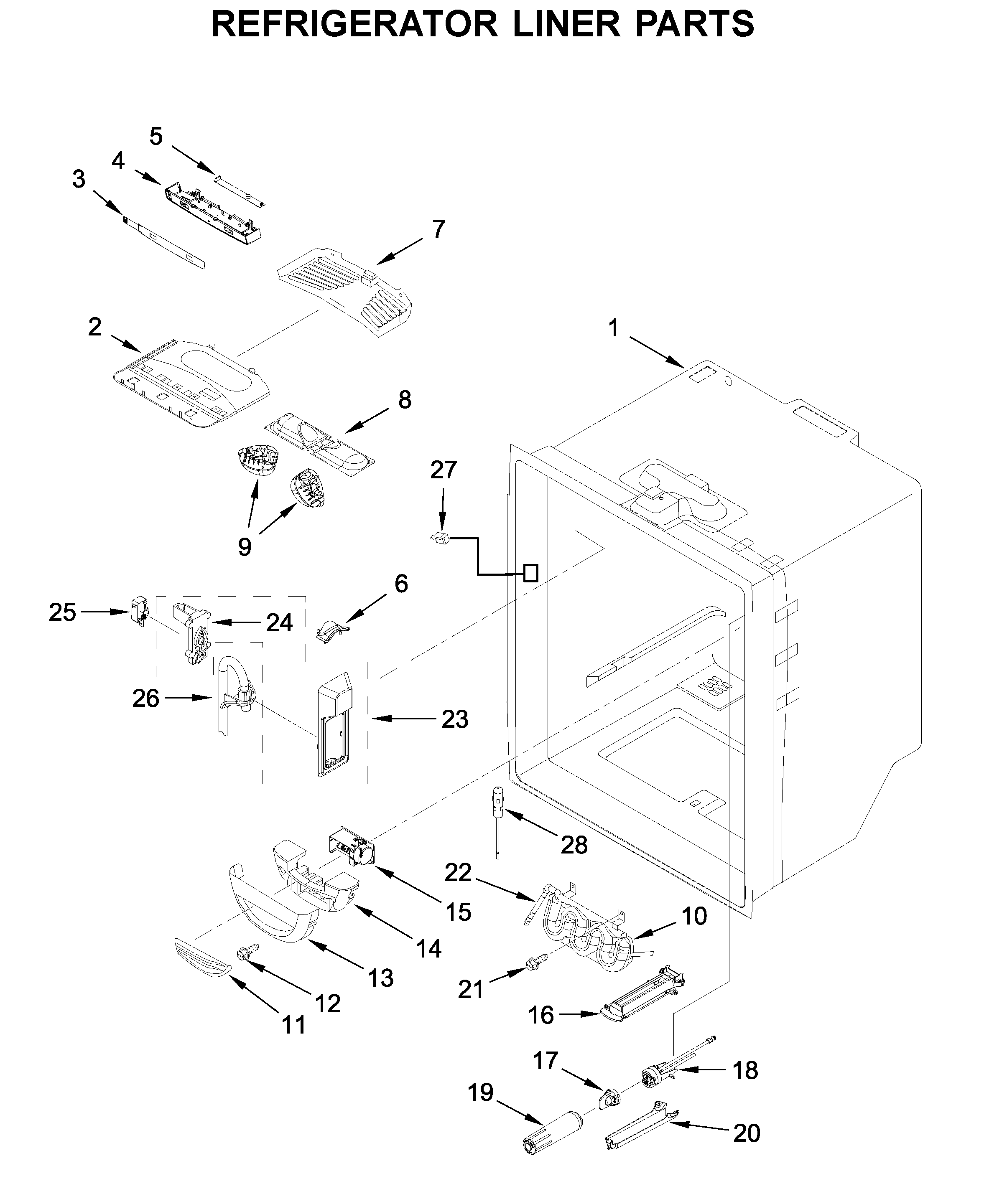 Refrigerator liner parts