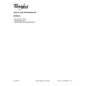 Whirlpool WRS576FIDW01 cover sheet diagram