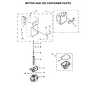Whirlpool WRS576FIDM01 motor and ice container parts diagram
