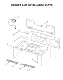 Cabinet and installation parts