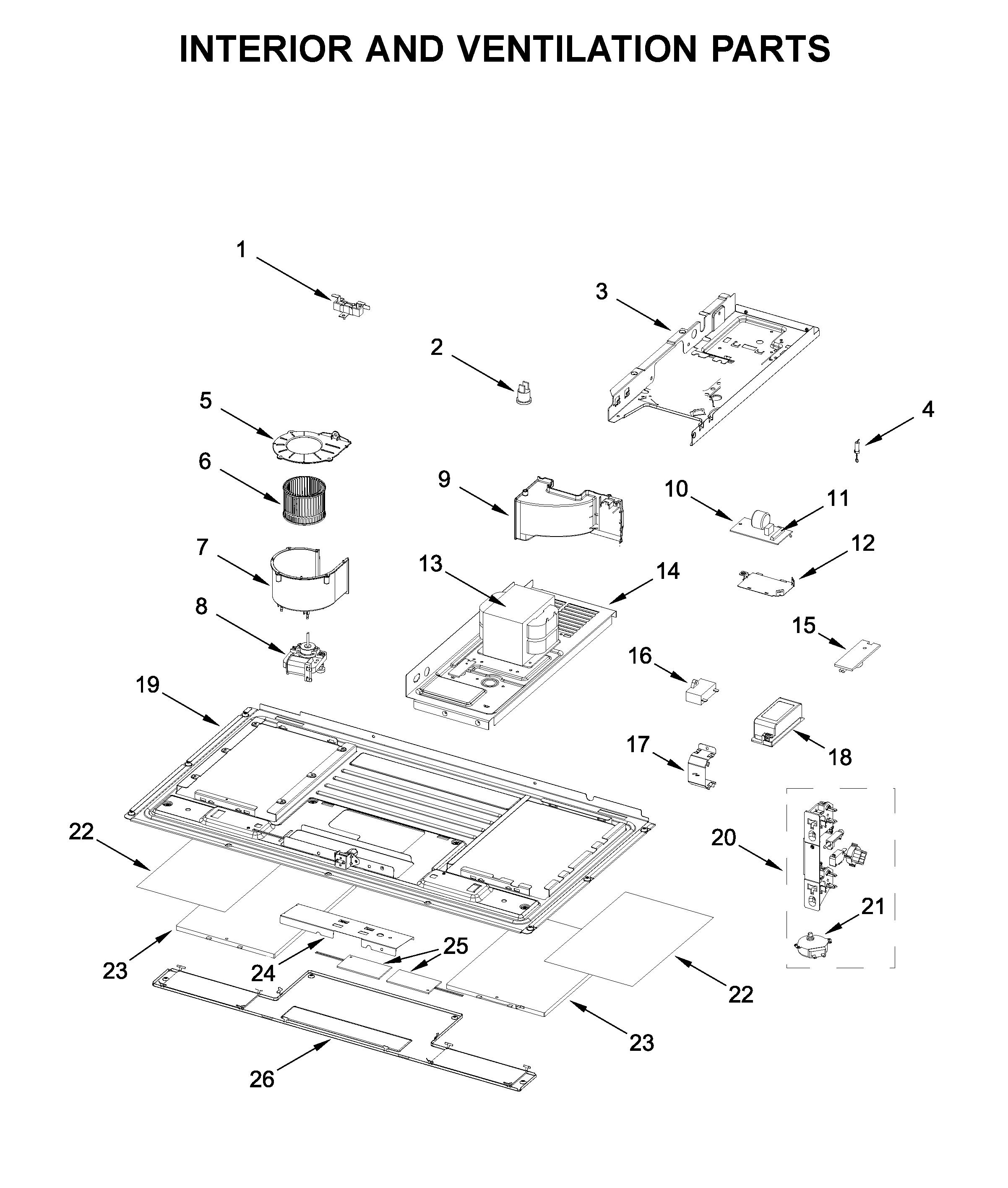Interior and ventilation parts