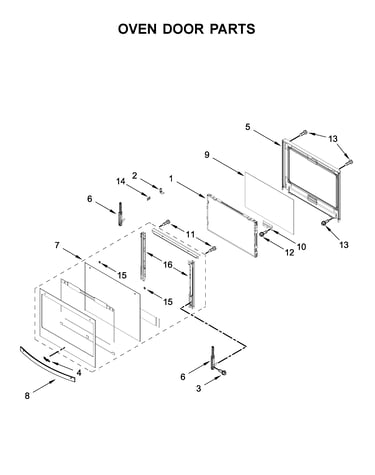 Oven door parts