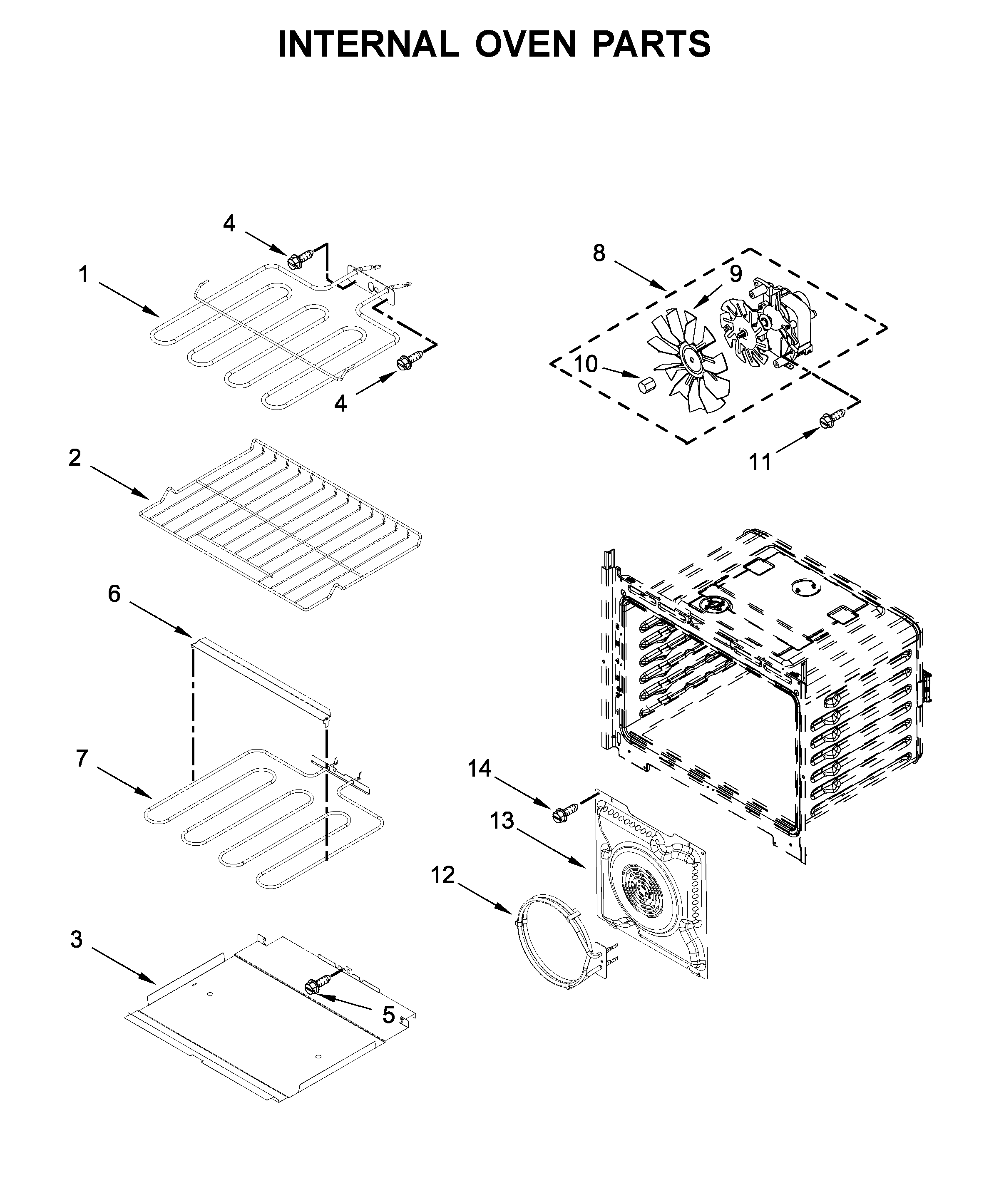Internal oven parts