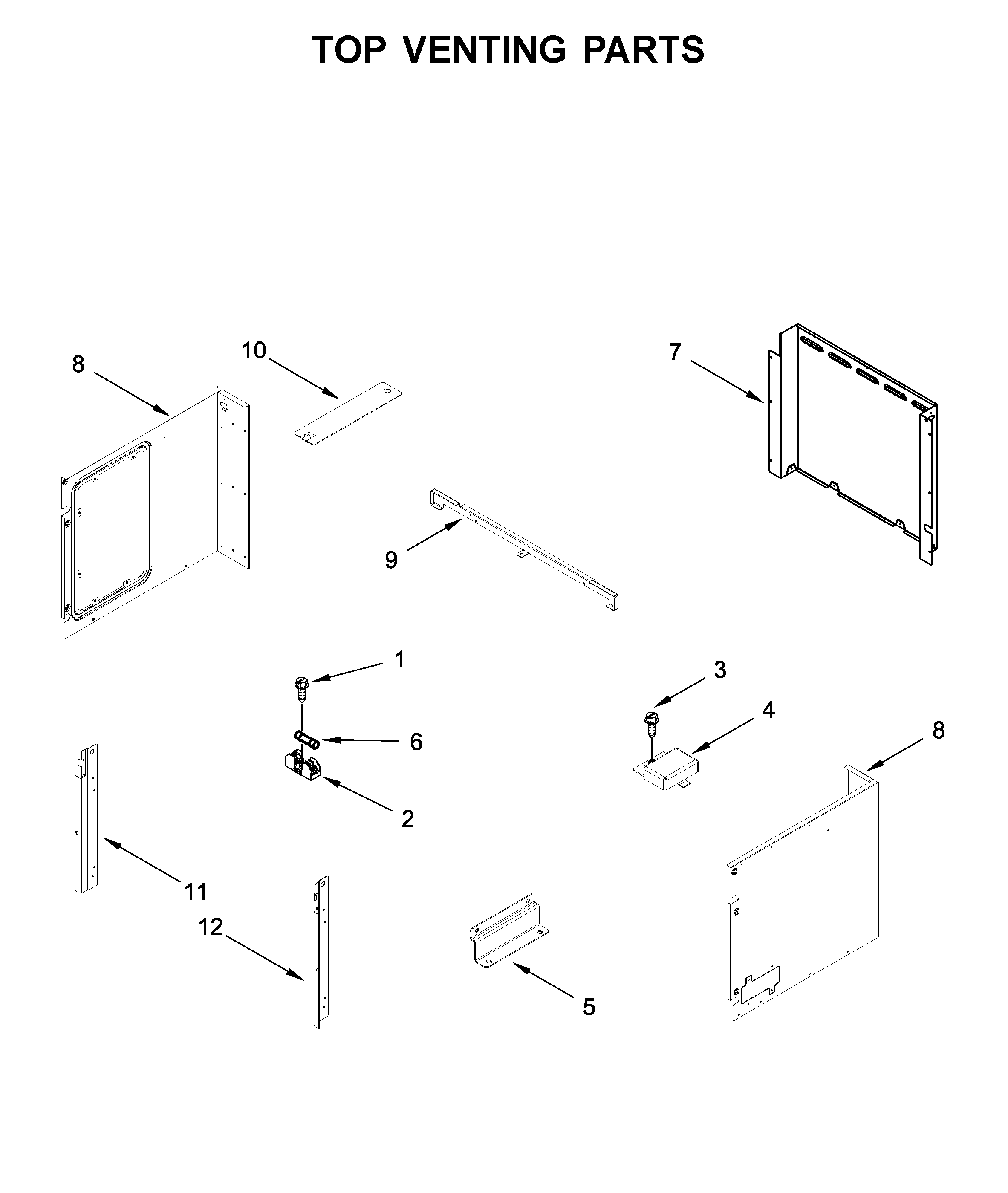 Top venting parts