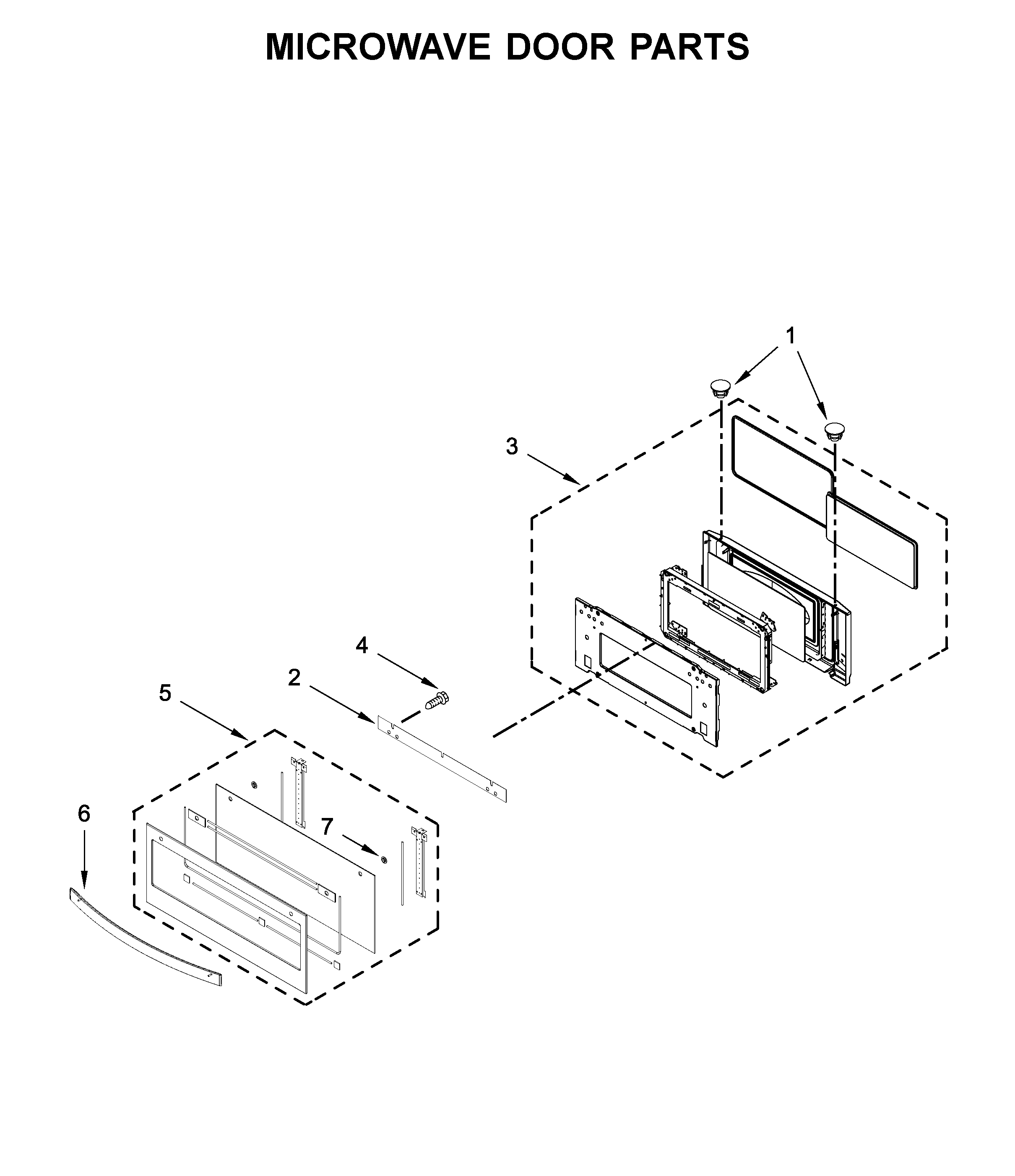 Microwave door parts