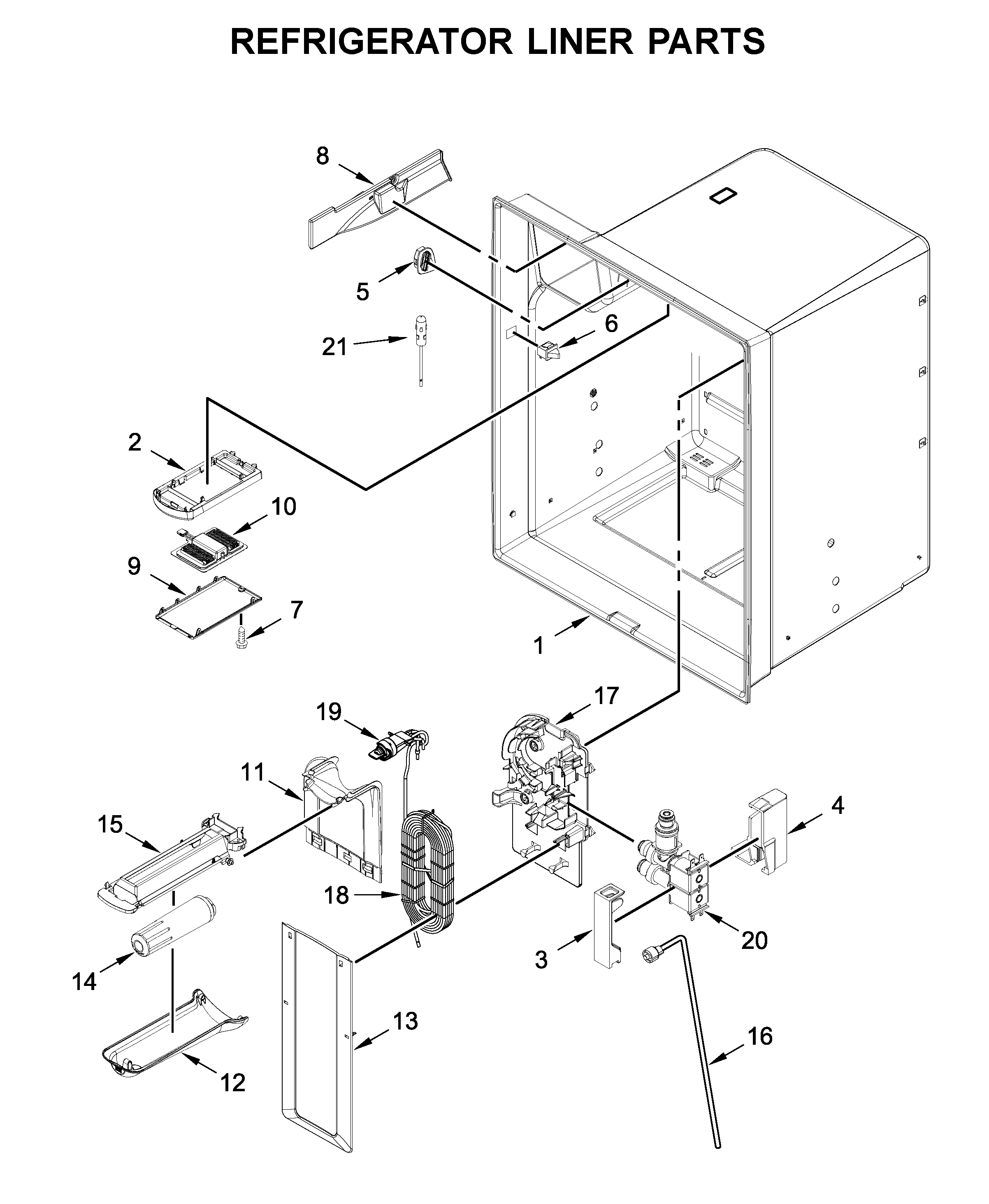 Refrigerator liner parts
