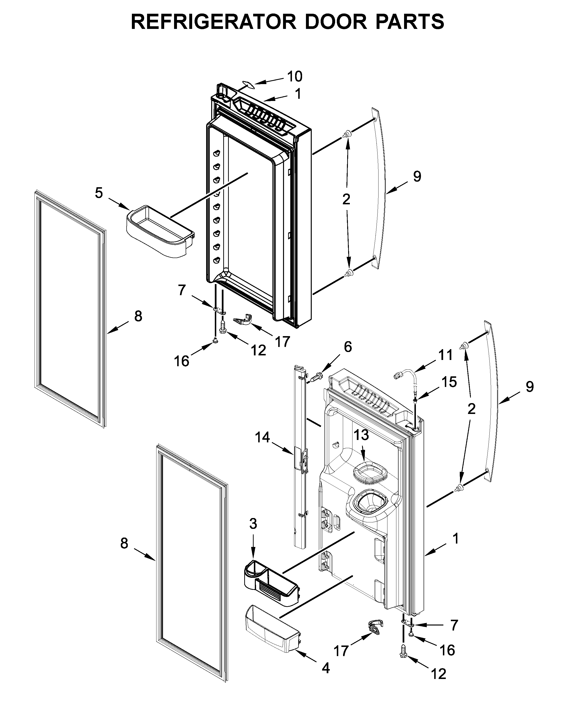 Refrigerator door parts