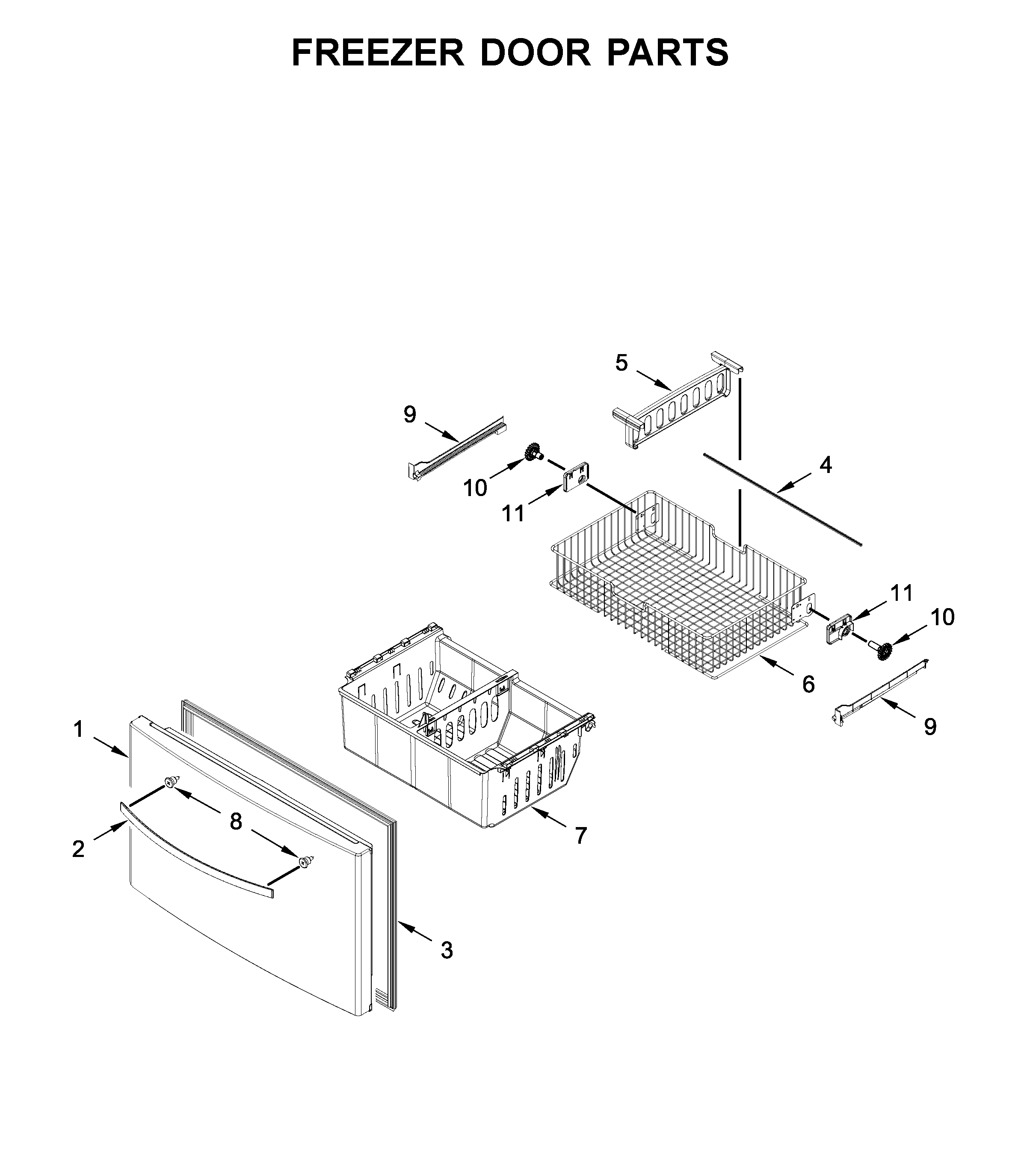 Freezer door parts