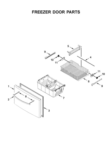 Freezer door parts