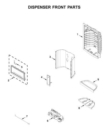 Dispenser front parts