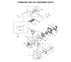 Whirlpool WRF555SDHV02 icemaker and ice container parts diagram