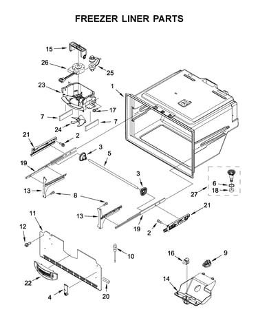 Freezer liner parts