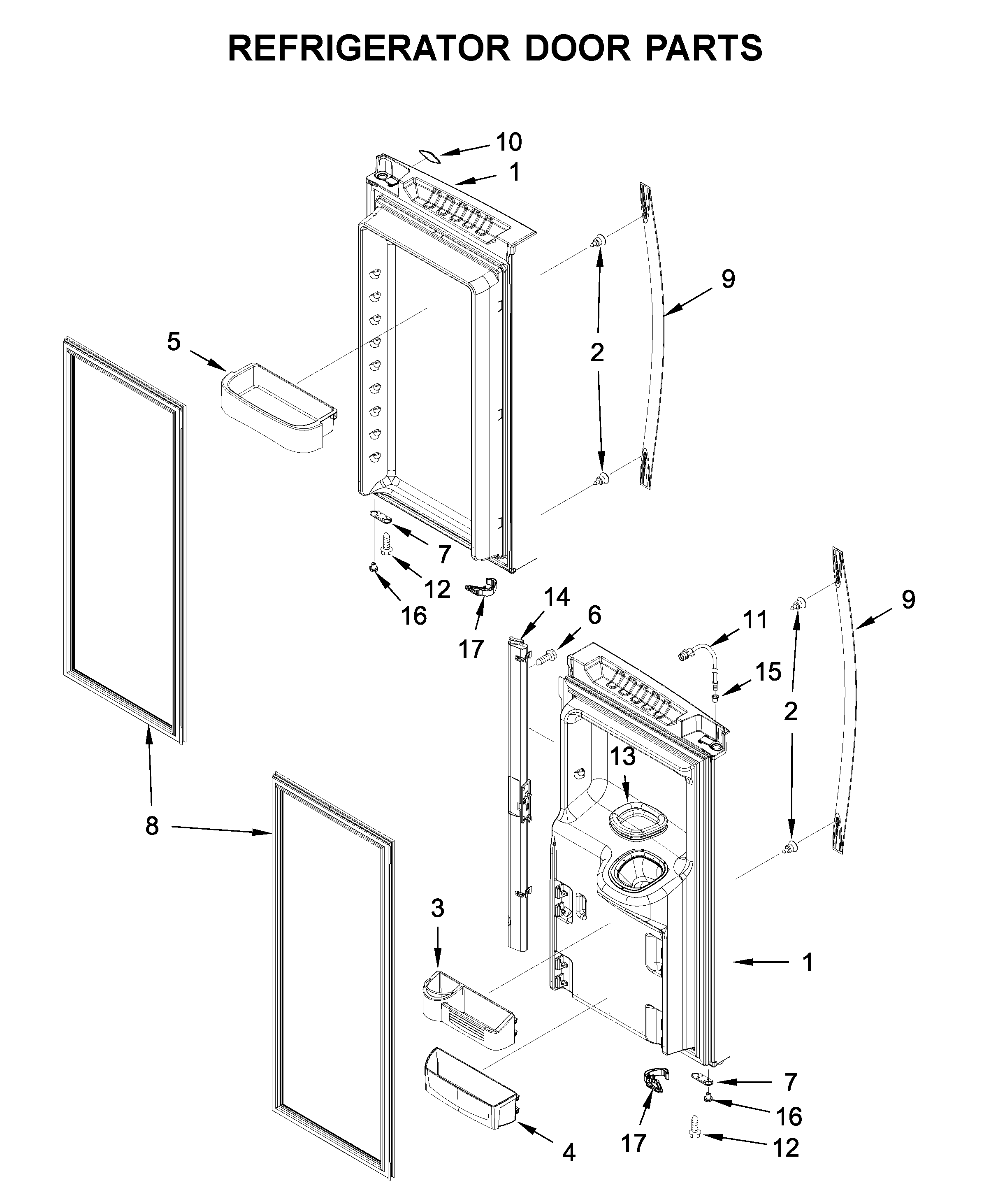 Refrigerator door parts