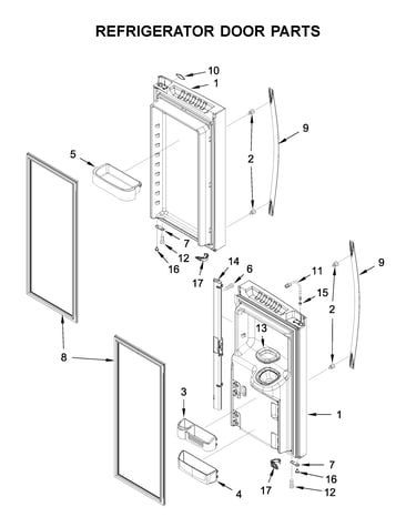 Refrigerator door parts