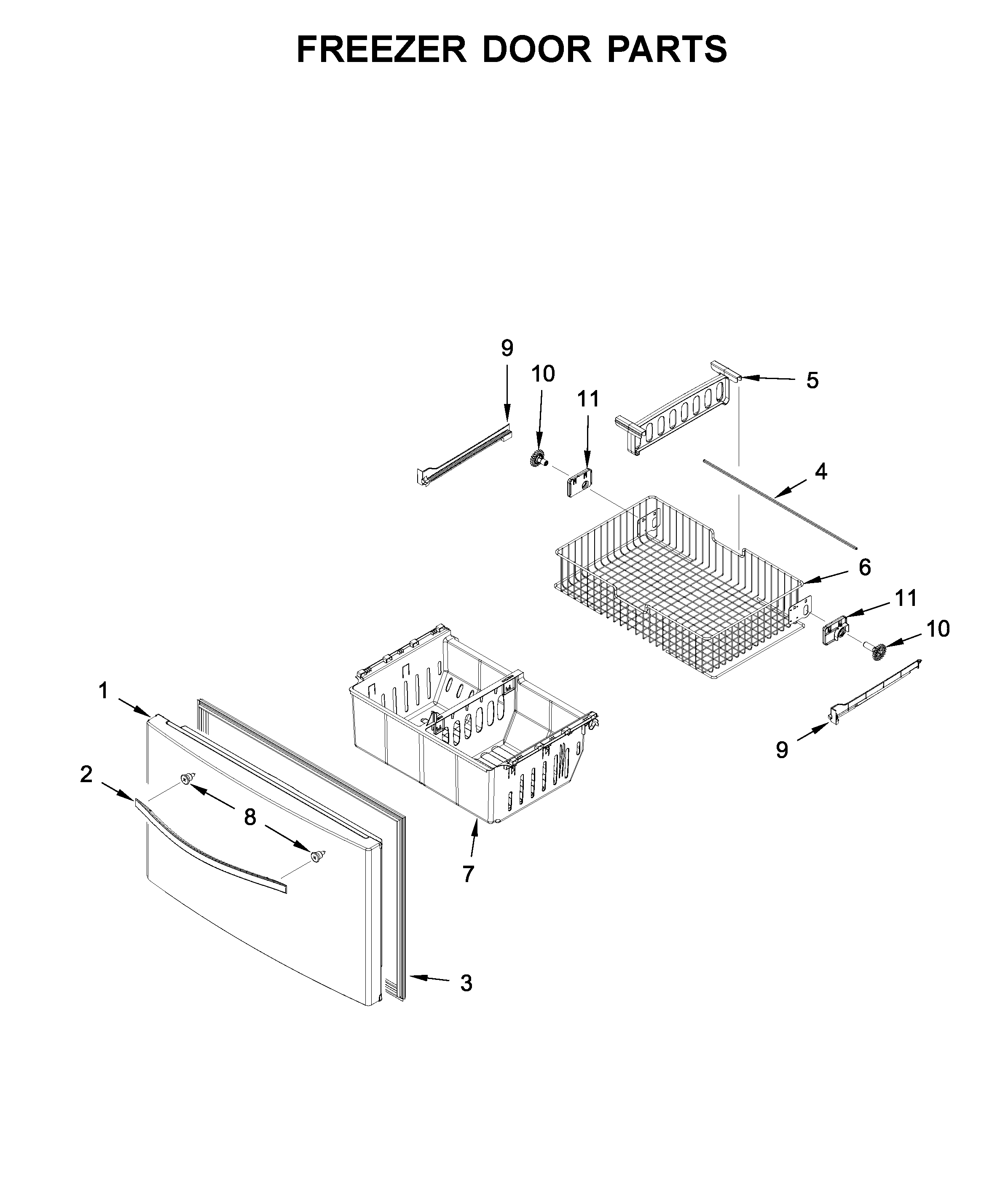 Freezer door parts