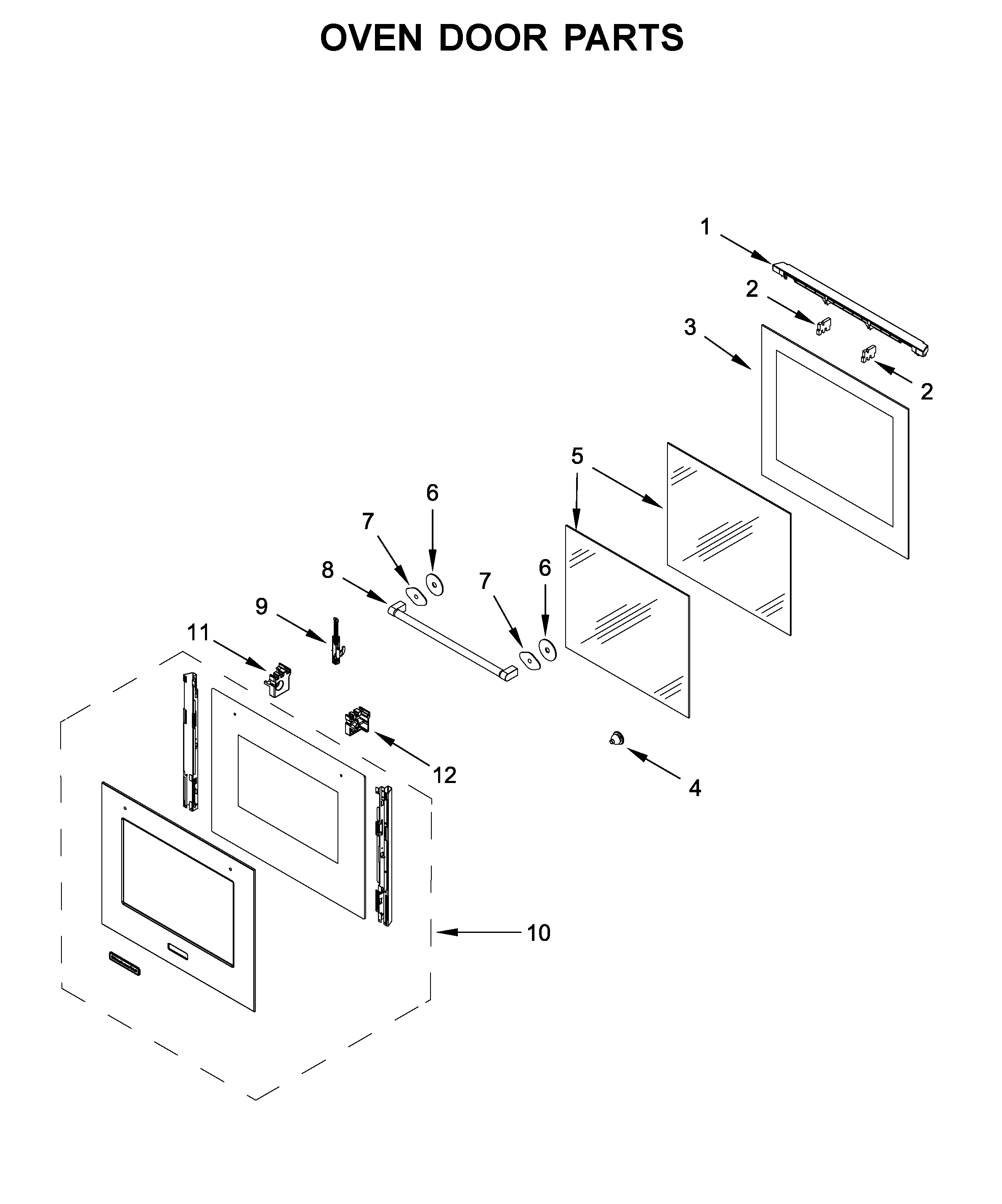 Oven door parts
