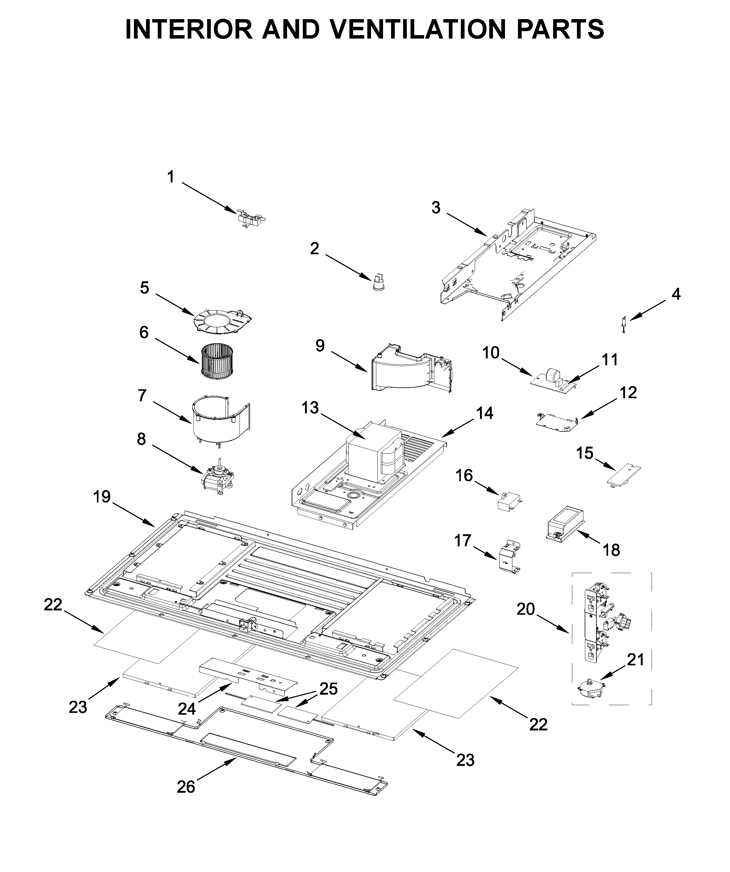 Interior and ventilation parts