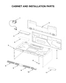Cabinet and installation parts