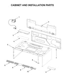 Cabinet and installation parts