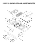 Cooktop, burner, griddle, and grill parts