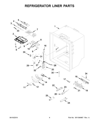 Refrigerator liner parts