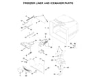 Whirlpool WRFA35SWHN01 freezer liner and icemaker parts diagram