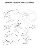 Freezer liner and icemaker parts