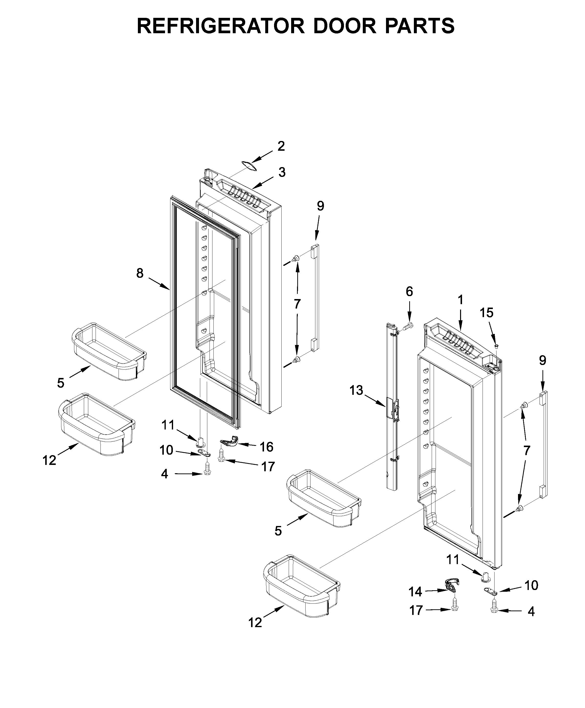 Refrigerator door parts