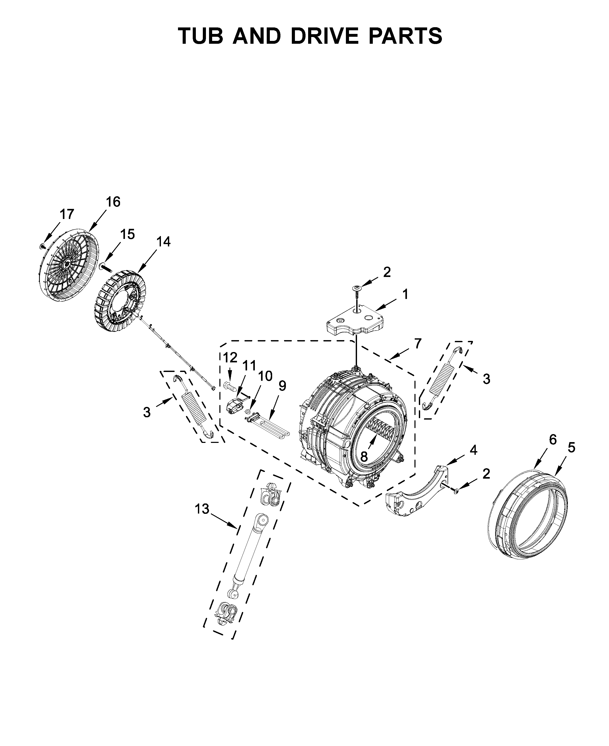 Tub and drive parts