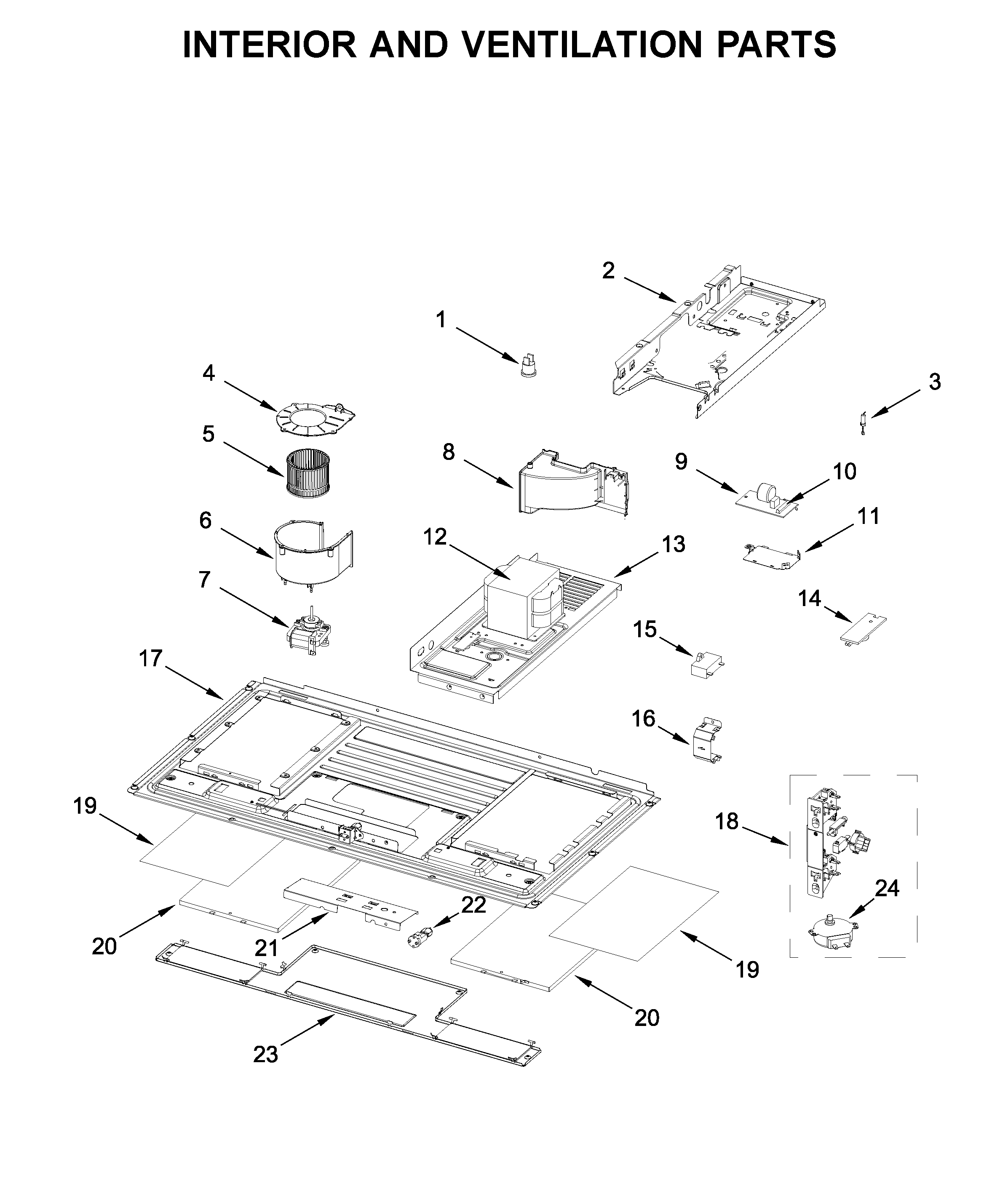 Interior and ventilation parts