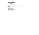 Whirlpool YWML75011HV5 cover sheet diagram