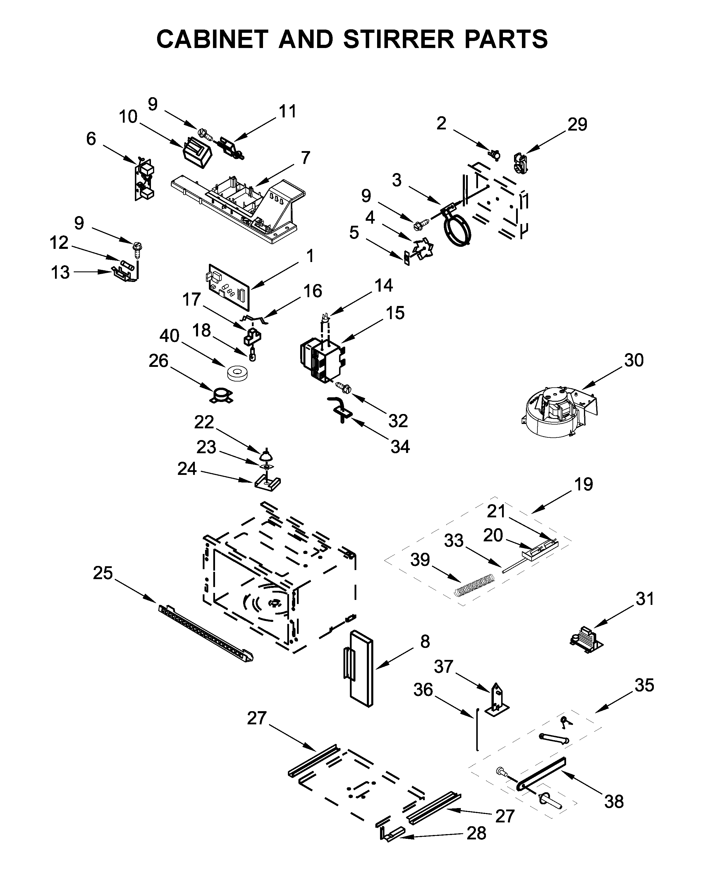 CABINET AND STIRRER PARTS