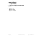 Whirlpool YWML75011HW7 cover sheet diagram