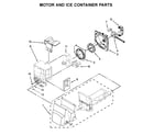 Maytag MFI2269VEW7 motor and ice container parts diagram