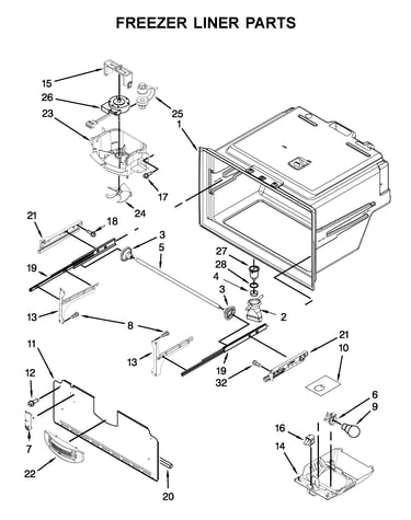 Freezer liner parts