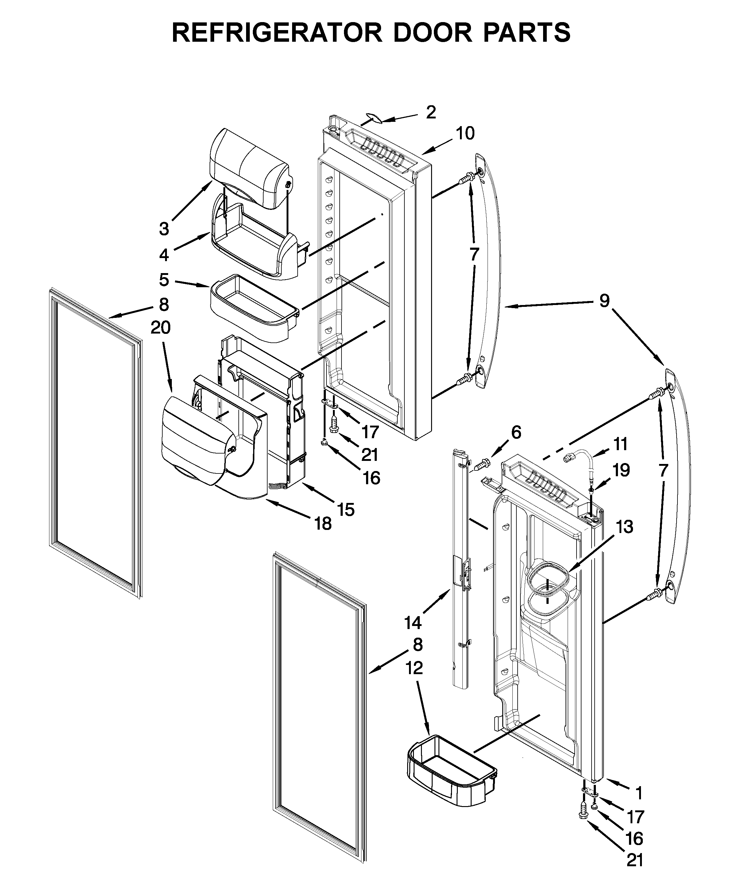 Refrigerator door parts