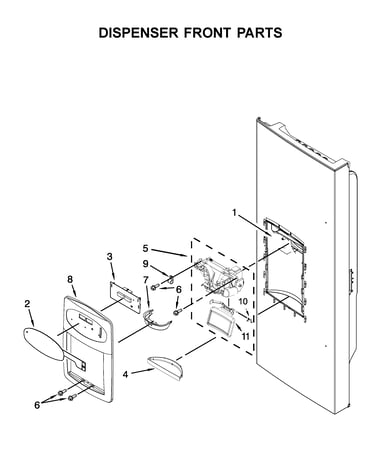 Dispenser front parts