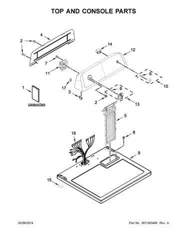 Top and console parts