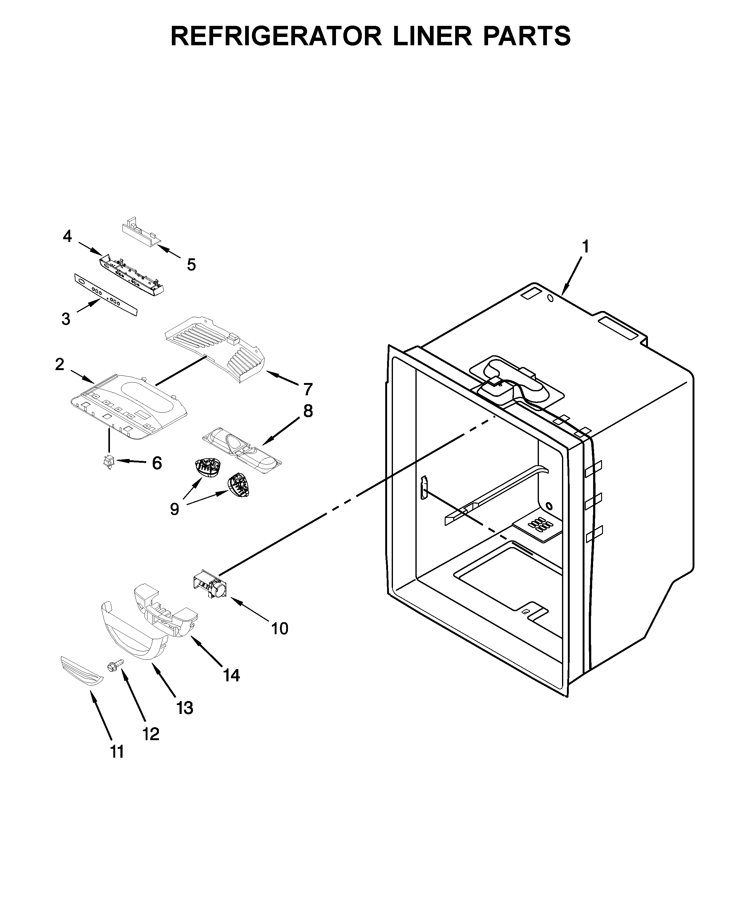 Refrigerator liner parts