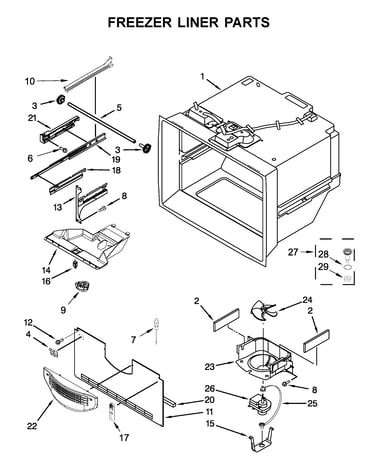 Freezer liner parts