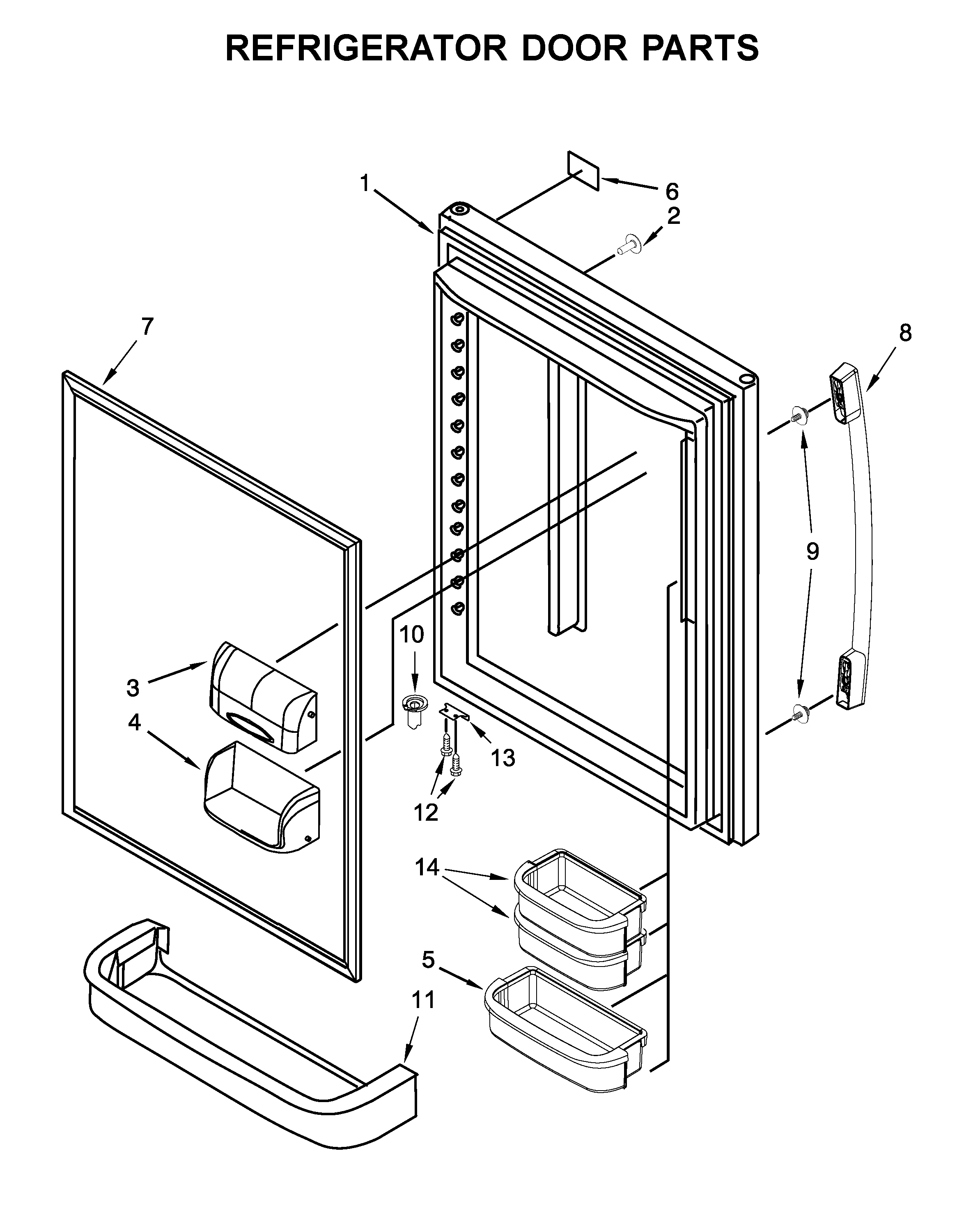 Refrigerator door parts