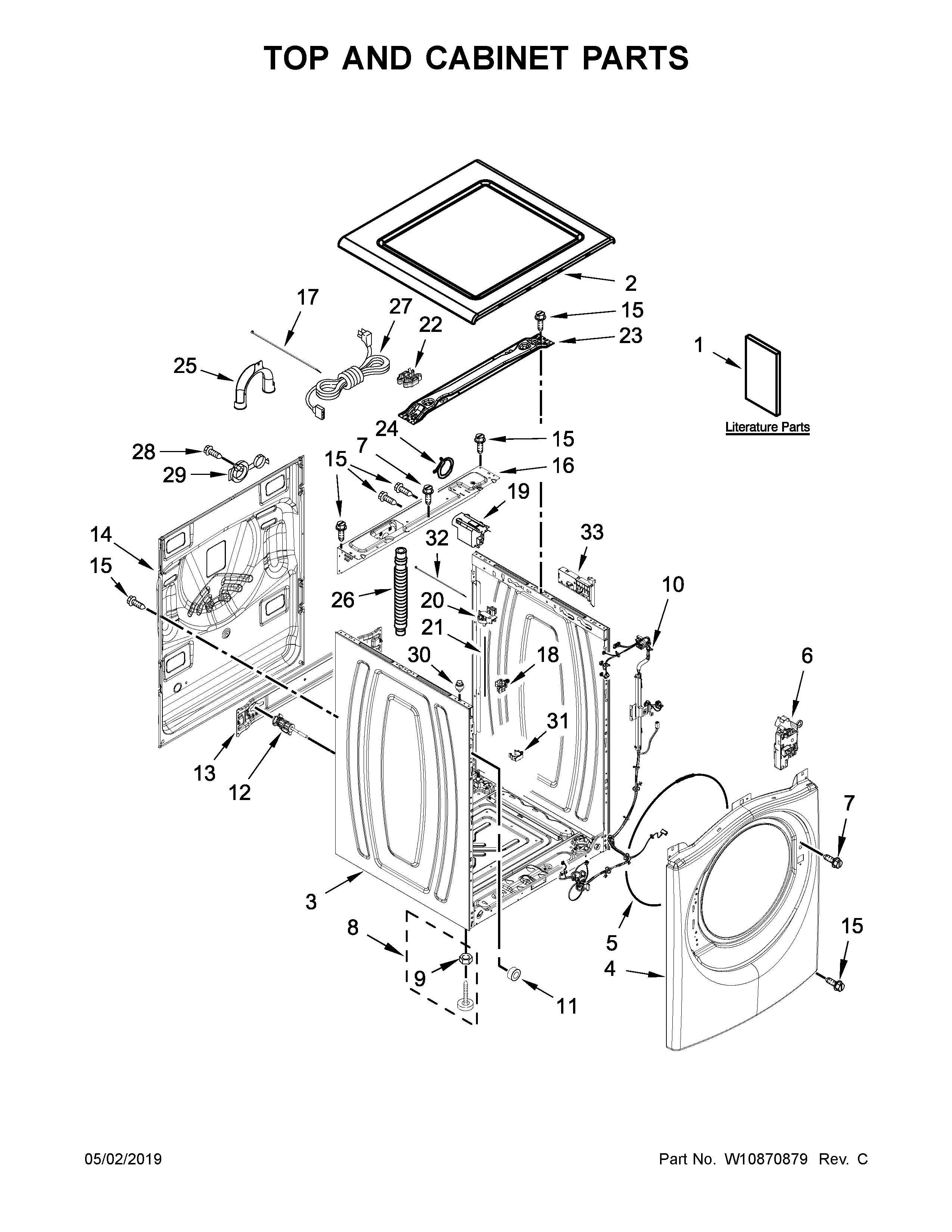 Top and cabinet parts