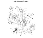 Whirlpool WFW9290FW0 tub and basket parts diagram