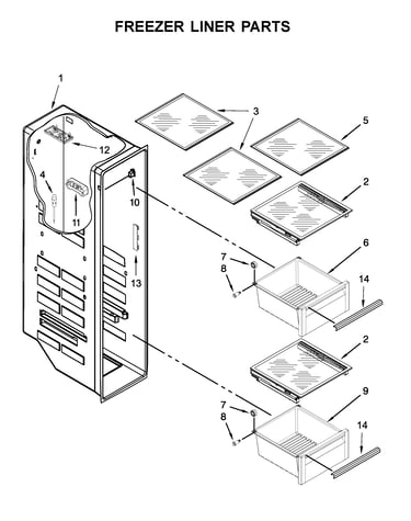 Freezer liner parts