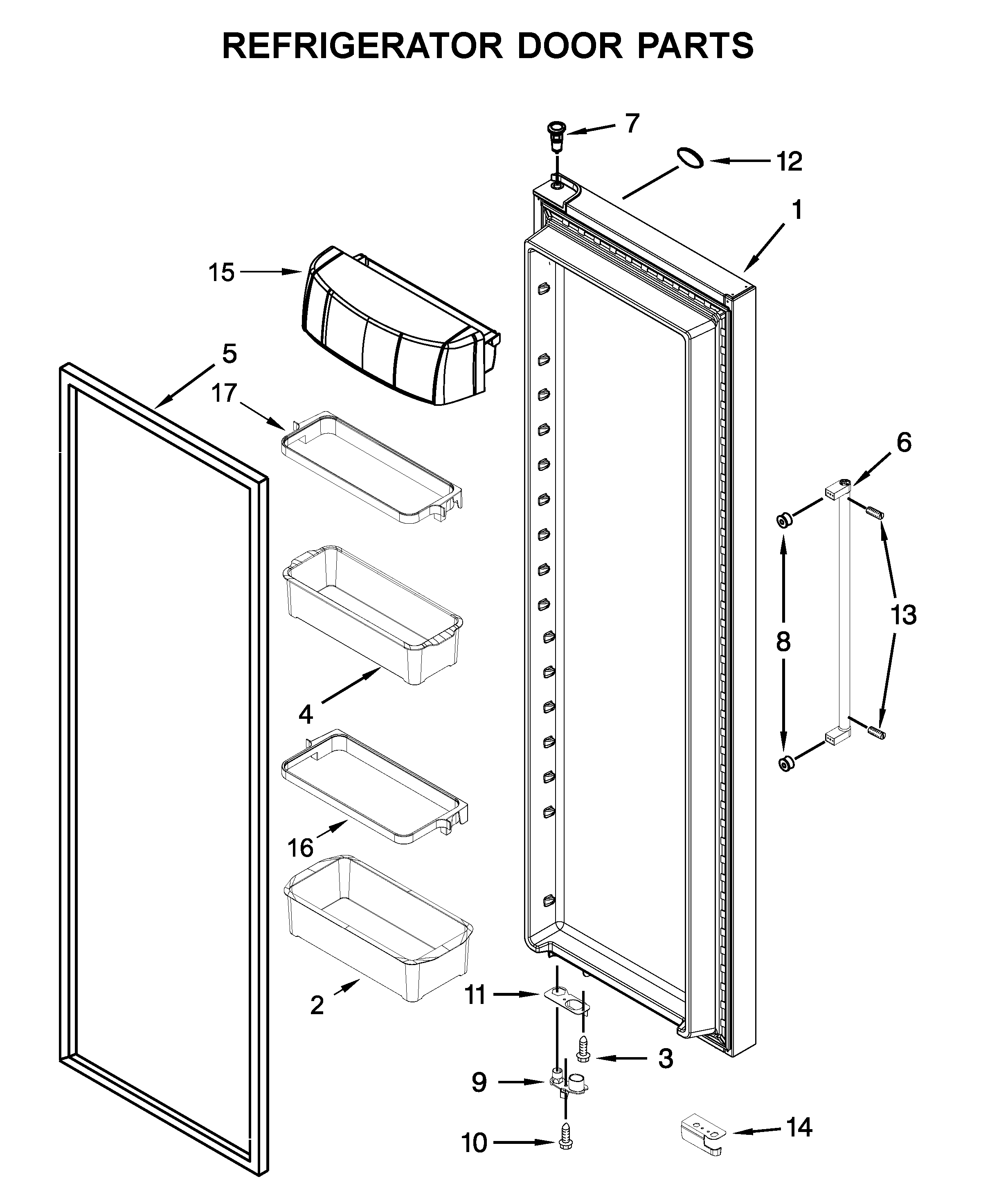 Refrigerator door parts